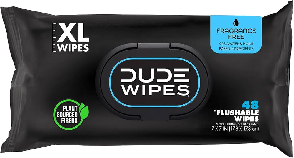 DUDE Wipes Flushable Wet Wipes 48 Count Dispenser, Unscented Wet Wipes with Vitamin-E & Aloe, Sep... | Amazon (US)