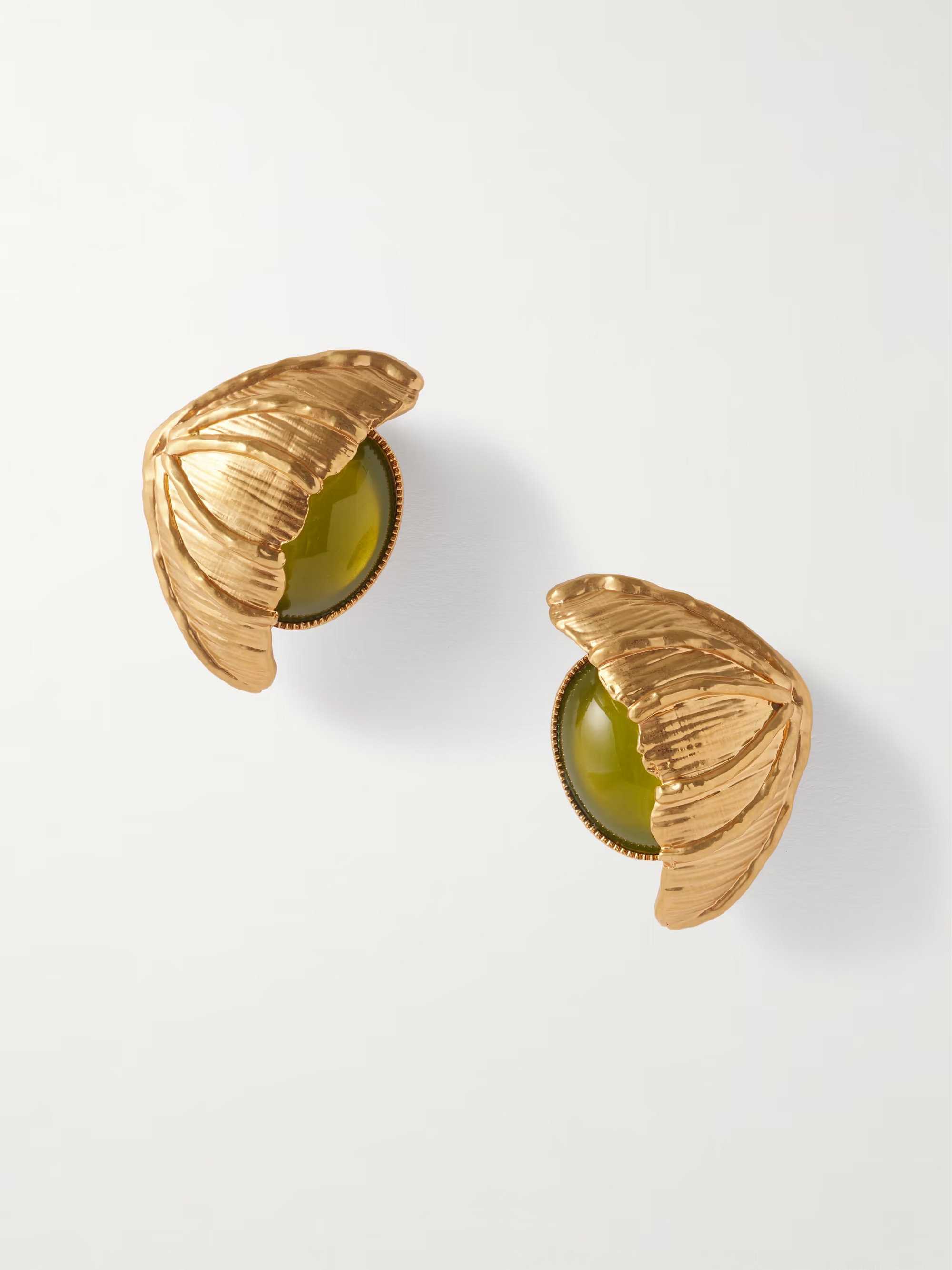 Retro Flower gold-plated crystal clip earrings | NET-A-PORTER (US)