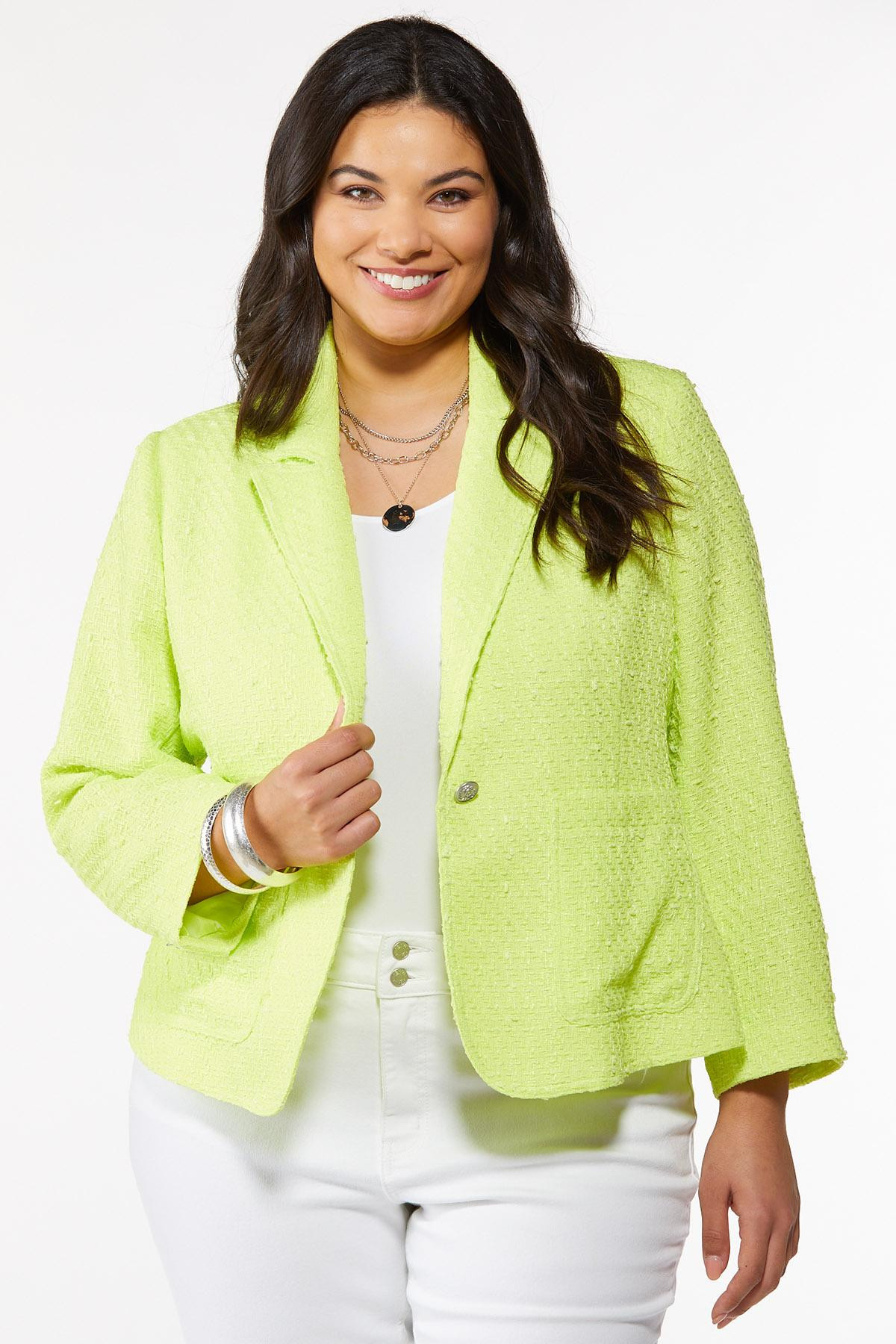 Plus Size Bright Tweed Blazer | Cato Fashions