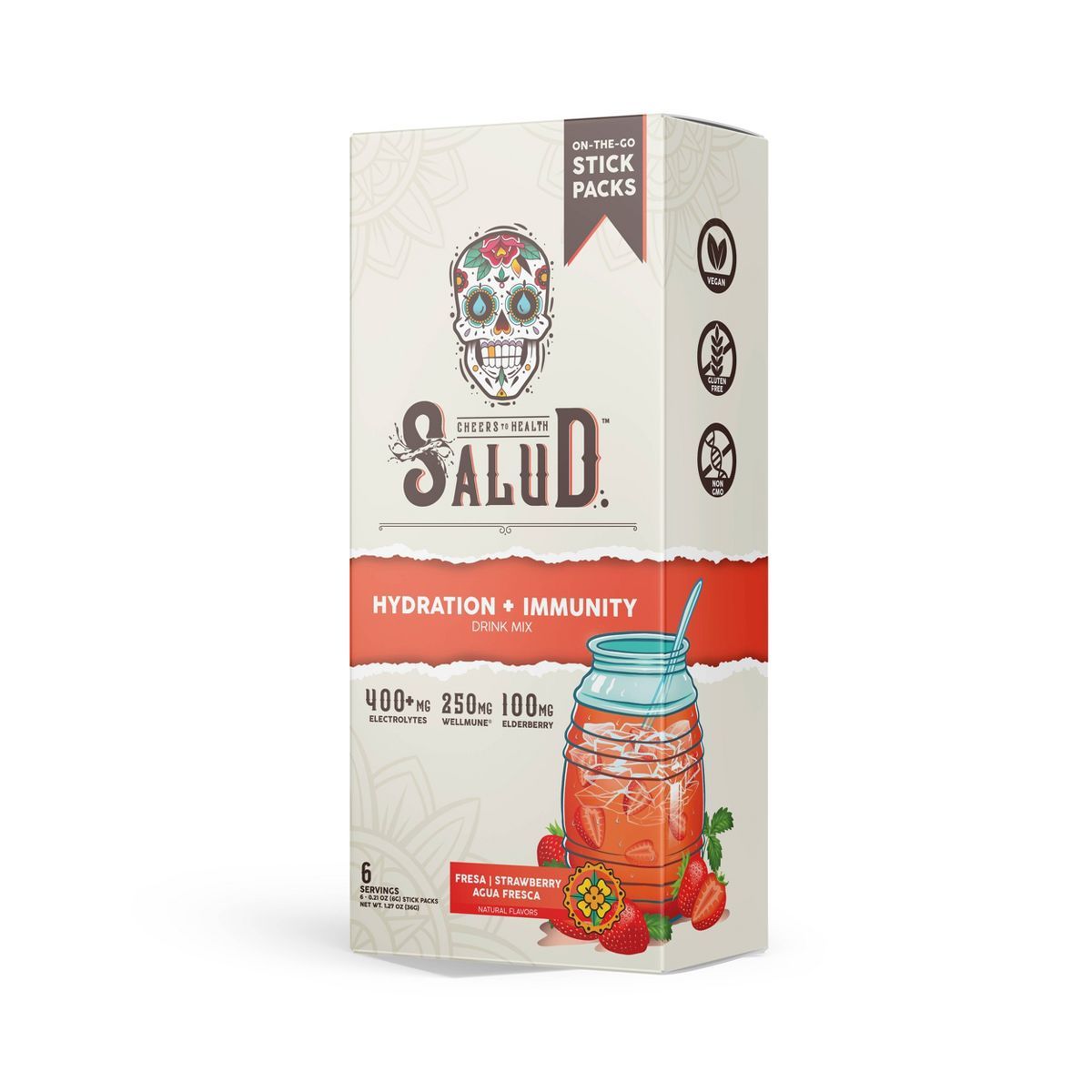 Salud Hydration + Immunity Strawberry Drink Mix - 6pk/0.21 oz Sticks | Target