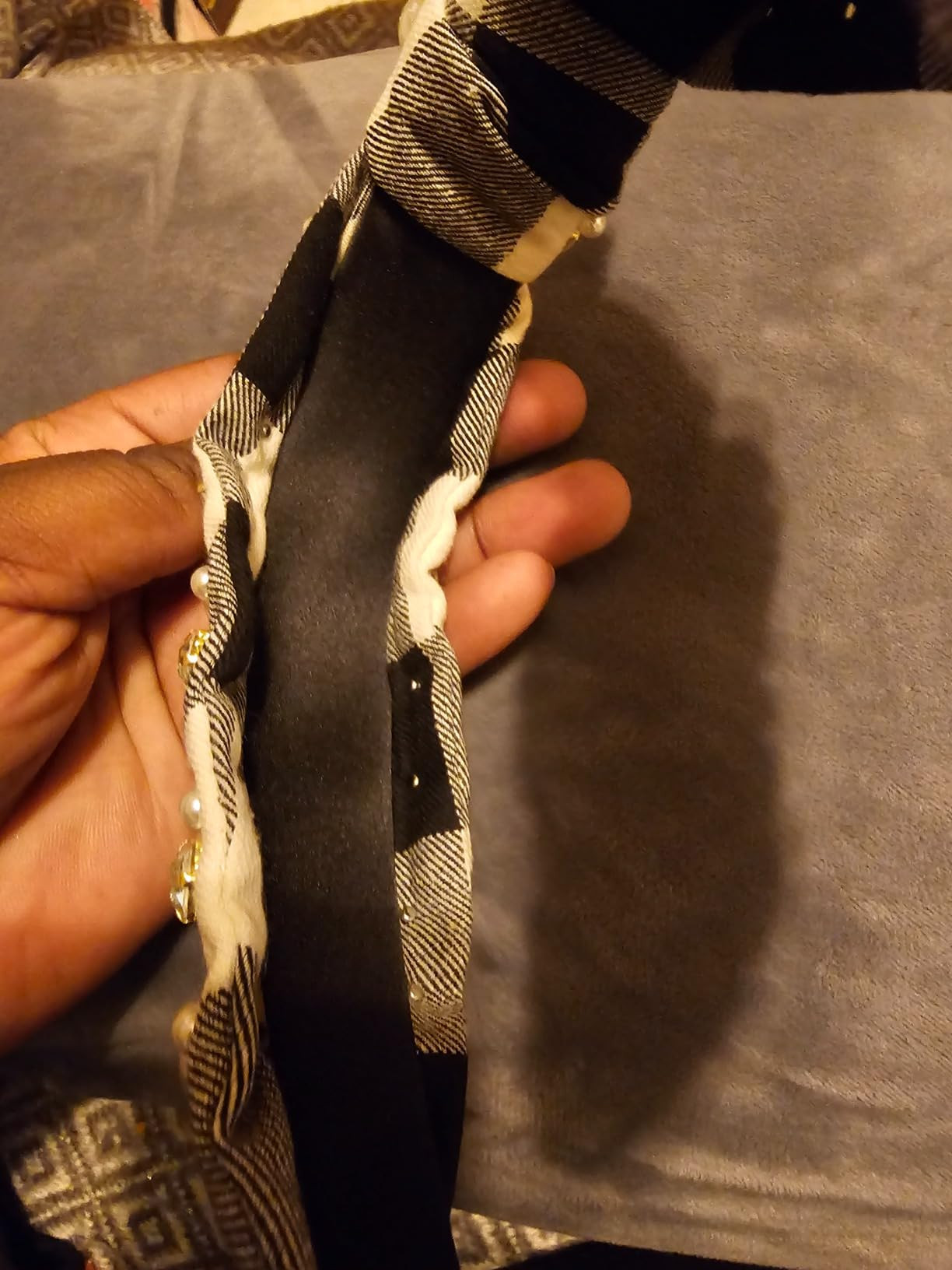 Christmas Headband for Women Jeweled Xmas Tree Headband Embellished Crystal Pearl Knotted Headban... | Amazon (US)