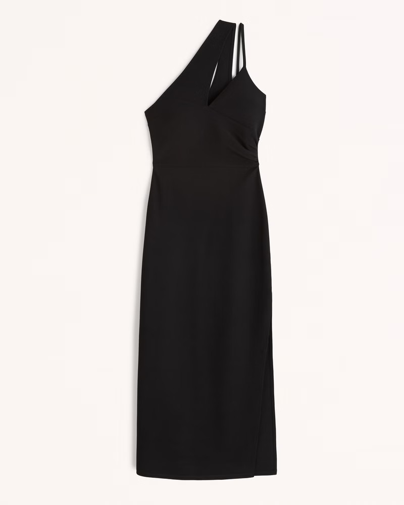 Asymmetrical Ruched Maxi Dress | Abercrombie & Fitch (US)