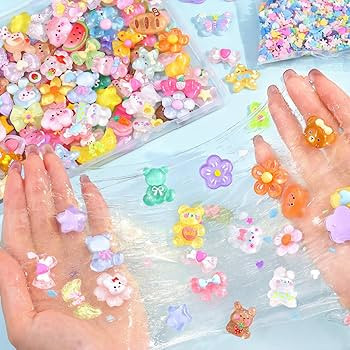 100Pcs Mixed Colors Slime Charms Assorted Cute Jelly Embellishments, Kawaii Accessories, Bulk Fla... | Amazon (US)