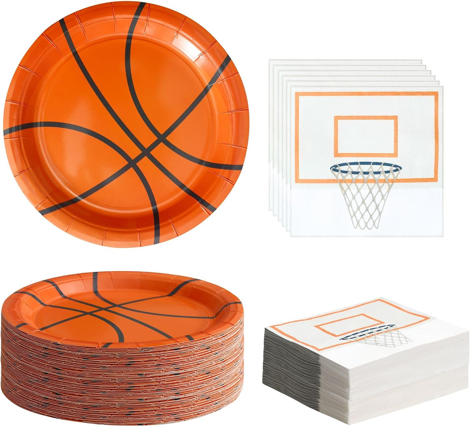 Winoo Design 48PCS Basketball Plates and Napkins Party Supplies - 24 PK - 9 Inch Basketball Paper Plates 6.5 Inch Basketball Paper Napkins Basketball Birthday Party Decorations Decor | Amazon (US)
