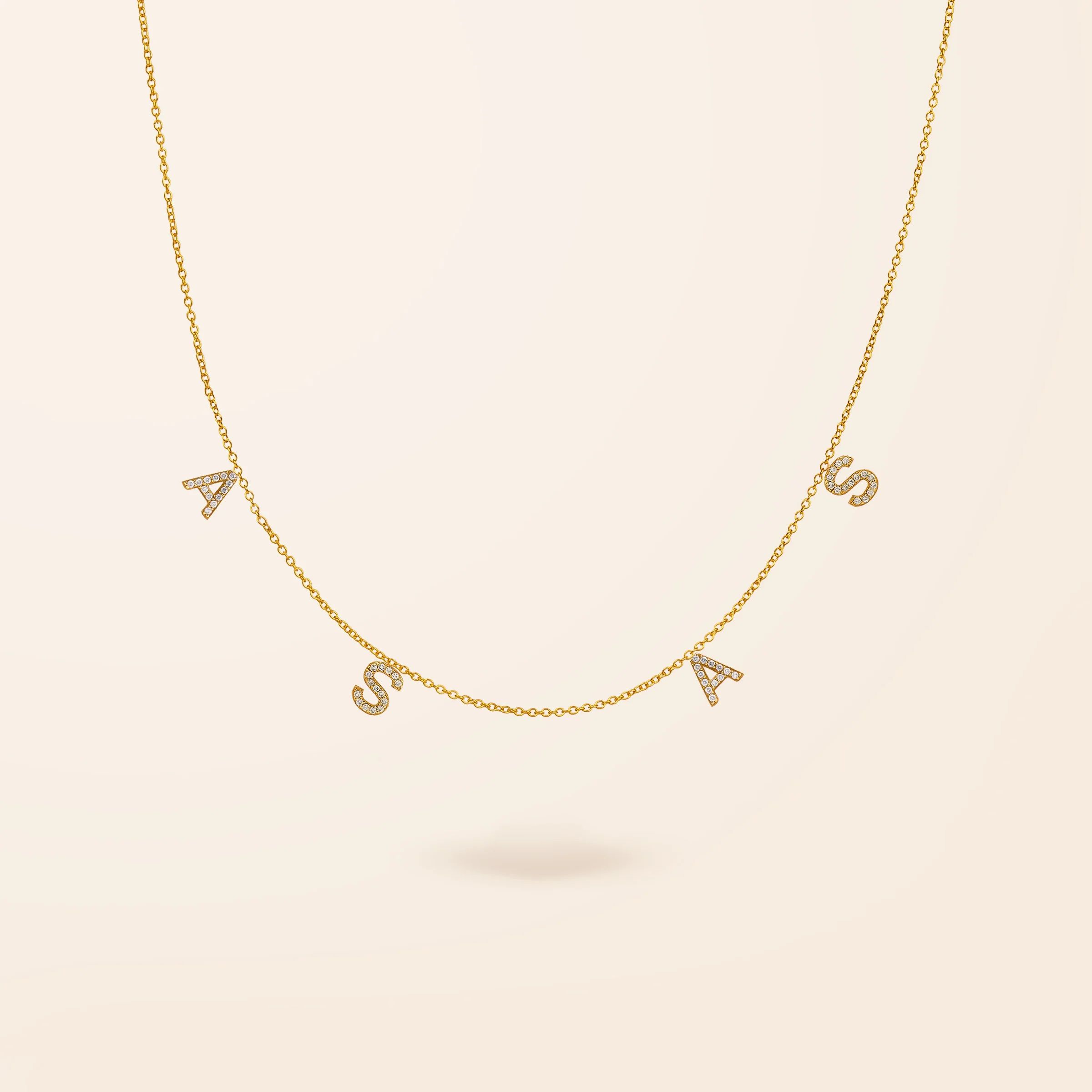 10K Gold Diamond Initial Drop Necklace | Van Der Hout Jewelry