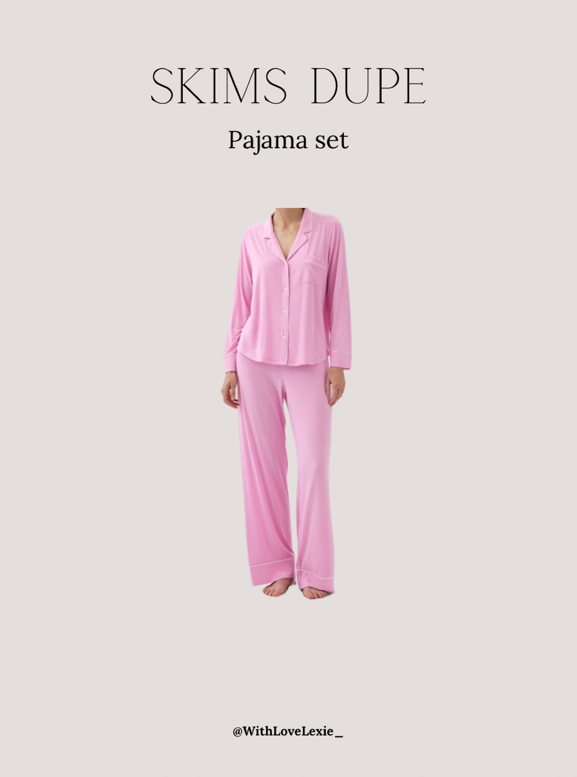 Super soft skims dupe pajama set! I have it in two colors (grey and pink) because it’s just that good! #pajamas #pajamaset #skims #gap 

#LTKfindsunder50 #LTKstyletip #LTKsalealert