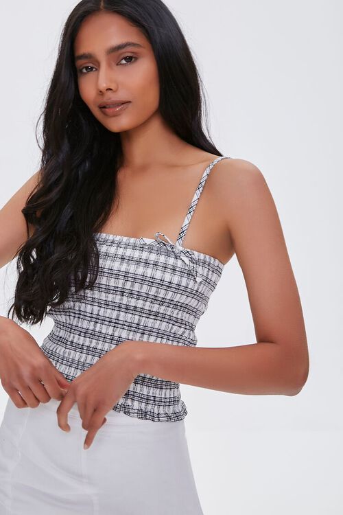 Smocked Plaid Cropped Cami | Forever 21 (US)