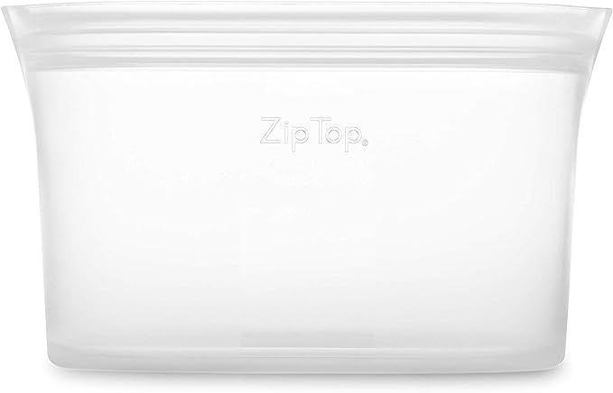 Zip Top Reusable 100% Platinum Silicone Container - Medium Dish - Frost | Amazon (US)