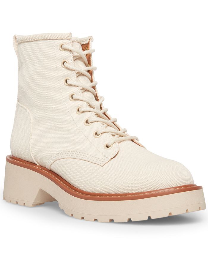 Madden Girl Carra Lace-Up Lug Sole Combat Boots & Reviews - Boots - Shoes - Macy's | Macys (US)
