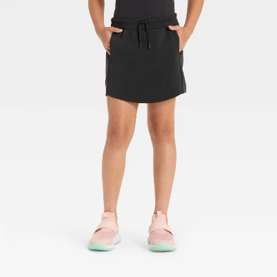 Girls' Airy Sleek Piped Skort - All In Motion™ Black L | Target