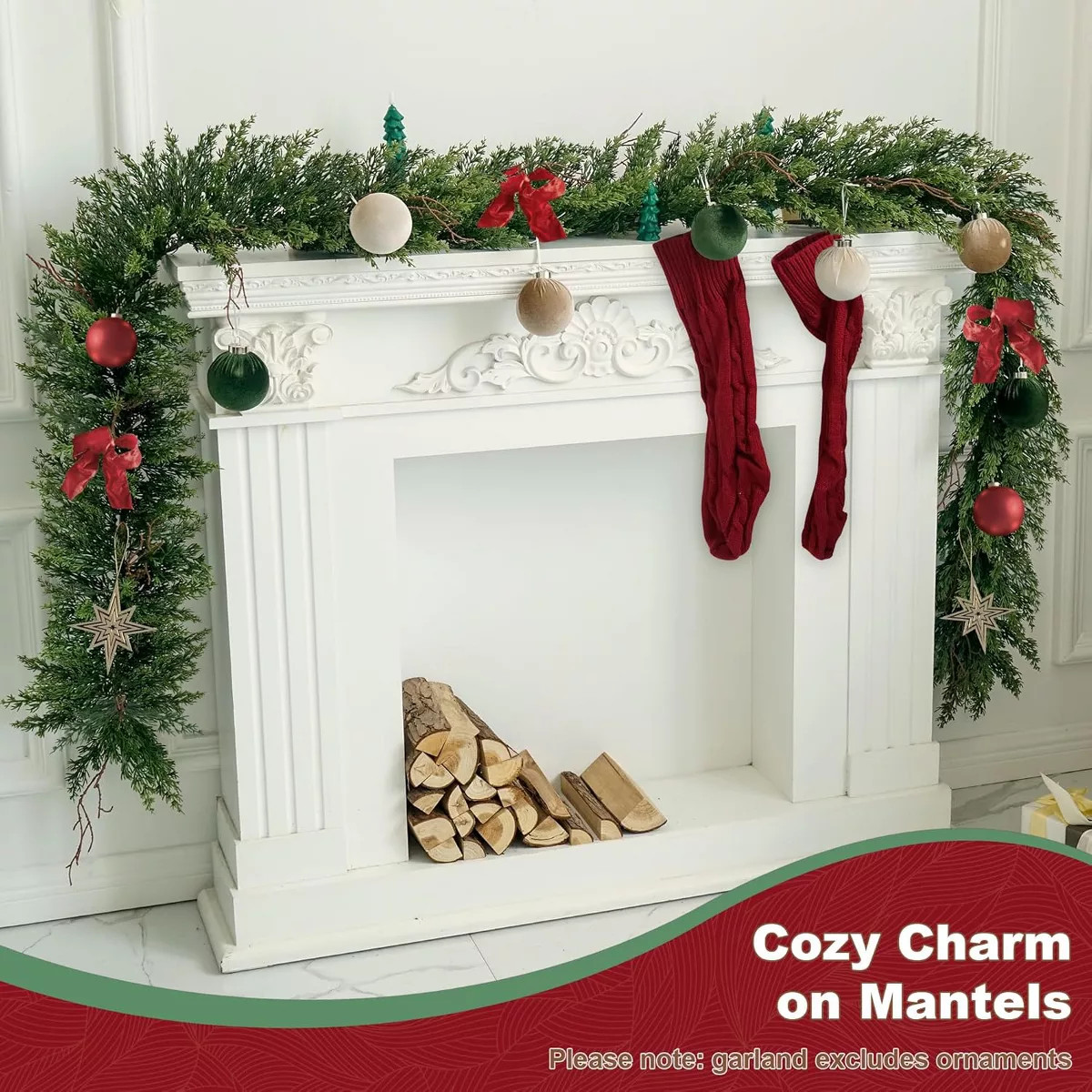 Vitalismo 6/9/12ft Artificial Realistic Christmas Garland Real Touch Faux Cypress Garland w/ Drie... | Target