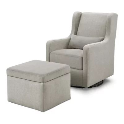 carter's® by DaVinci® Adrian Swivel Glider with Ottoman in Performance Fabric | buybuy BABY | buybuy BABY