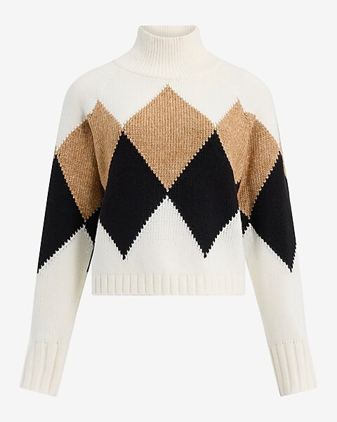 Argyle Mock Neck Sweater | Express
