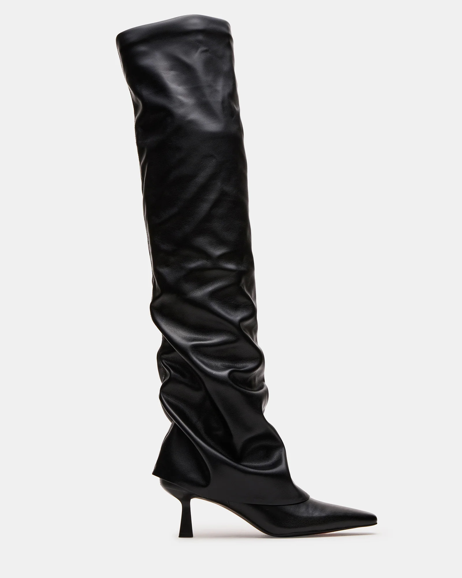 TATIANA Black Square Toe Cuffed Knee-High Women's Boot | Steve Madden (US)