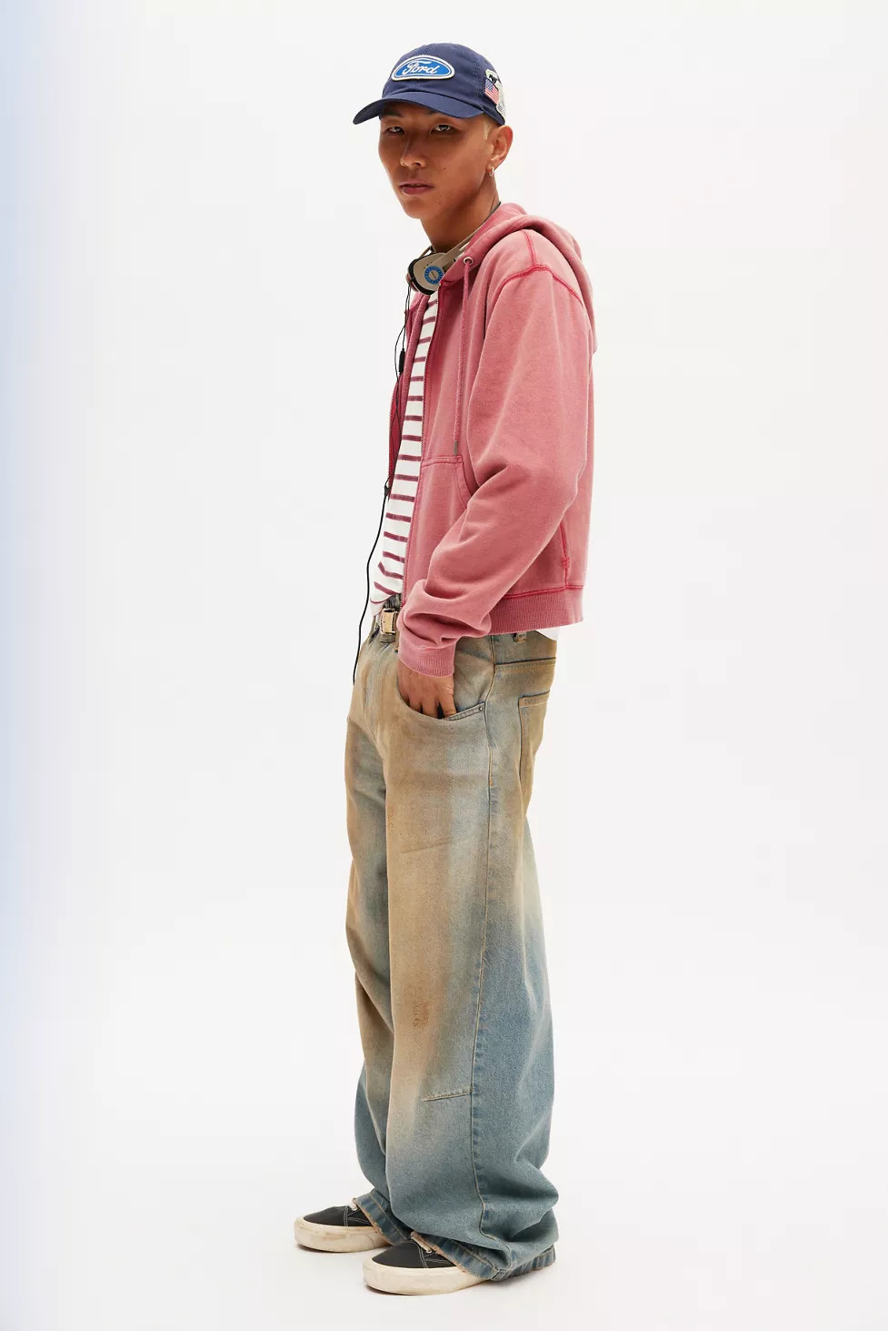 BDG Bonfire Cropped Full Zip Hoodie Sweatshirt | Urban Outfitters (US and RoW)