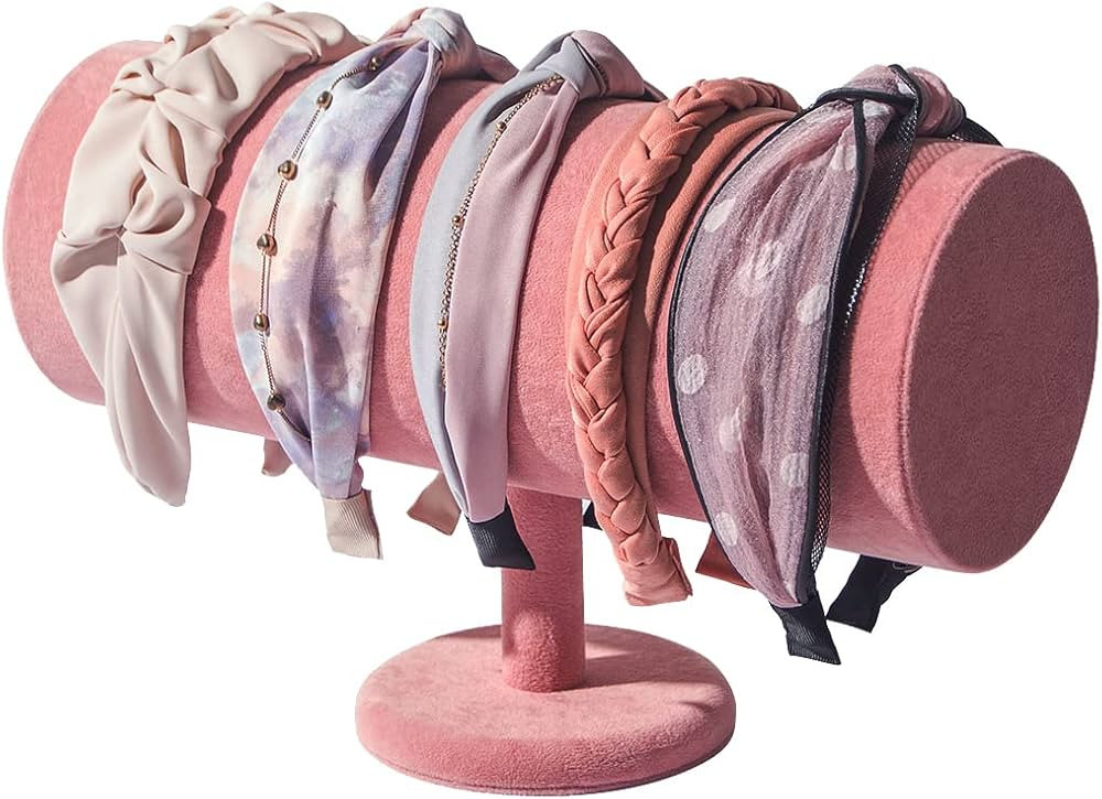 T-Bar Headband Holder Organizer for Show, Soft Velvet Hairband Stand Display, Hair Hoop Accessori... | Amazon (US)