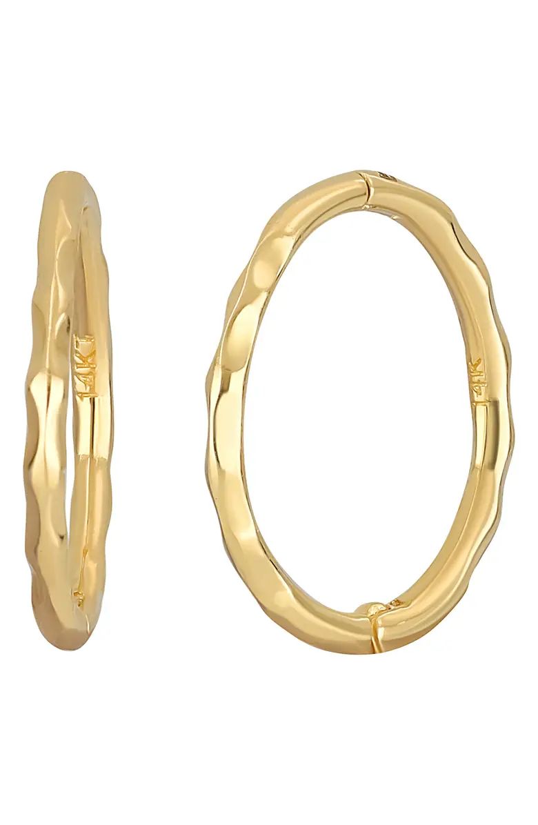 BLG 14K Gold Hammered Hoop Earrings | Nordstrom