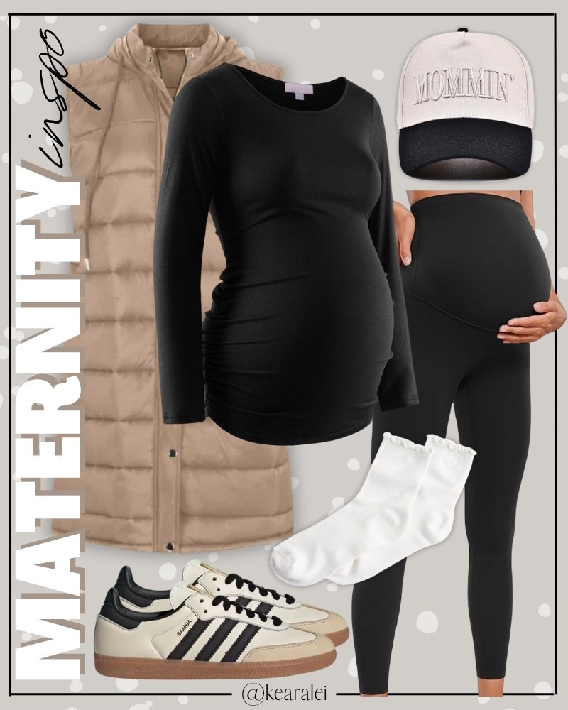 Winter maternity outfits fall pregnancy outfit idea black maternity leggings over the bump with black long sleeve maternity shirt and tan khaki long puffer vest and tan beige adidas sambas sneakers mommin trucker hat baseball hat cap tan beige camel brown black checkered crossbody bum bag purse carryall tote handbag white black ruffle crew socks for women Amazon fall outfits affordable baby bump style || #maternity #outfits #outfit #cardigan #coatigan #amazon #pinkblush #motherhood #bump #pregnancy #pregnant
.
.
.
baby shower dress, Maternity Dresses, Maternity, over the bump, motherhood maternity, pinkblush, mama shirt sweatshirt pullover, hospital bag, nursery, maternity photos, baby moon, pregnancy, pregnant, maternity leggings, maternity tops, diaper bag, mama necklace, baby boy, baby girl outfits, newborn, mom, 

Amazon fashion, teacher outfits, business casual, casual outfits, neutrals, street style, Midi skirt, Maxi Dress, Swimsuit, Bikini, Travel, skinny Jeans, Puffer Jackets, Concert Outfits, Cocktail Dresses, Sweater dress, Sweaters, cardigans Fleece Pullovers, hoodies, button-downs, Oversized Sweatshirts, Jeans, High Waisted Leggings, dresses, joggers, fall Fashion, winter fashion, leather jacket, Sherpa jackets, Deals, shacket, Plaid Shirt Jackets, apple watch bands, lounge set, Date Night Outfits, Vacation outfits, Mom jeans, shorts, sunglasses, Disney outfits, Romper, jumpsuit, Airport outfits, biker shorts, Weekender bag, plus size fashion, Stanley cup tumbler, Target, Abercrombie and fitch, Amazon, Shein, Nordstrom, H&M, forever 21, forever21, Walmart, asos, Nordstrom rack, Nike, adidas, Vans, Quay, Tarte, Sephora, lululemon, free people, j crew jcrew factory, old navy


#LTKBaby #LTKBump #LTKootd
