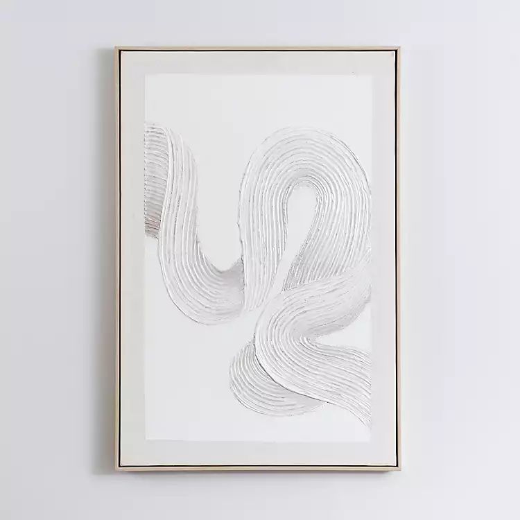 Ivory Swirls Framed Canvas Art Print | Kirkland's Home