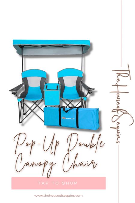 Travel pop-up double canopy chair for tailgating, concerts, beach, park. Amazon finds, Walmart finds. #thehouseofsequins #houseofsequins #tiktok #reels #lifehacks #travel #travelhacks #tailgate  
