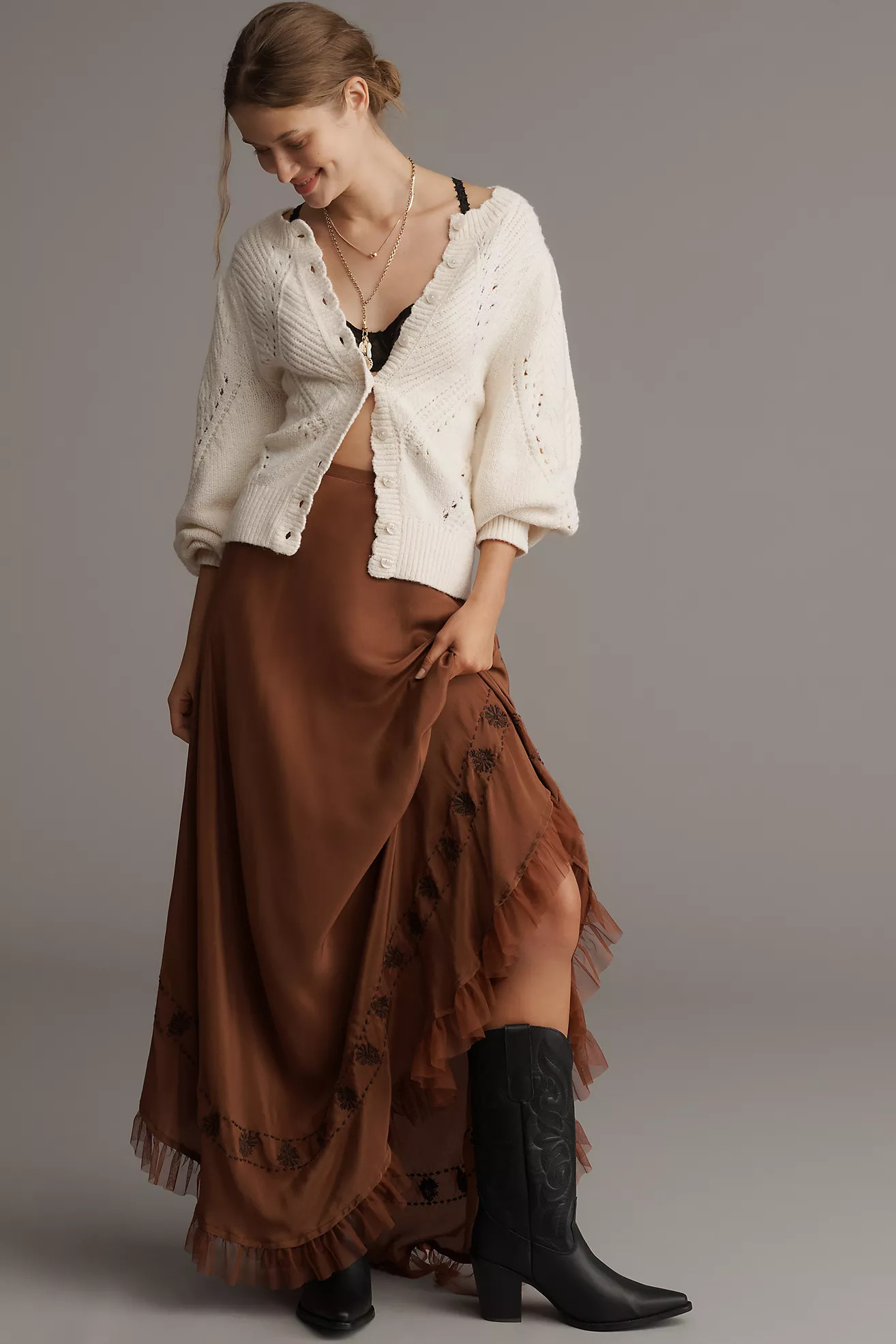 By Anthropologie Pointelle Scalloped Cardigan Sweater | Anthropologie (US)