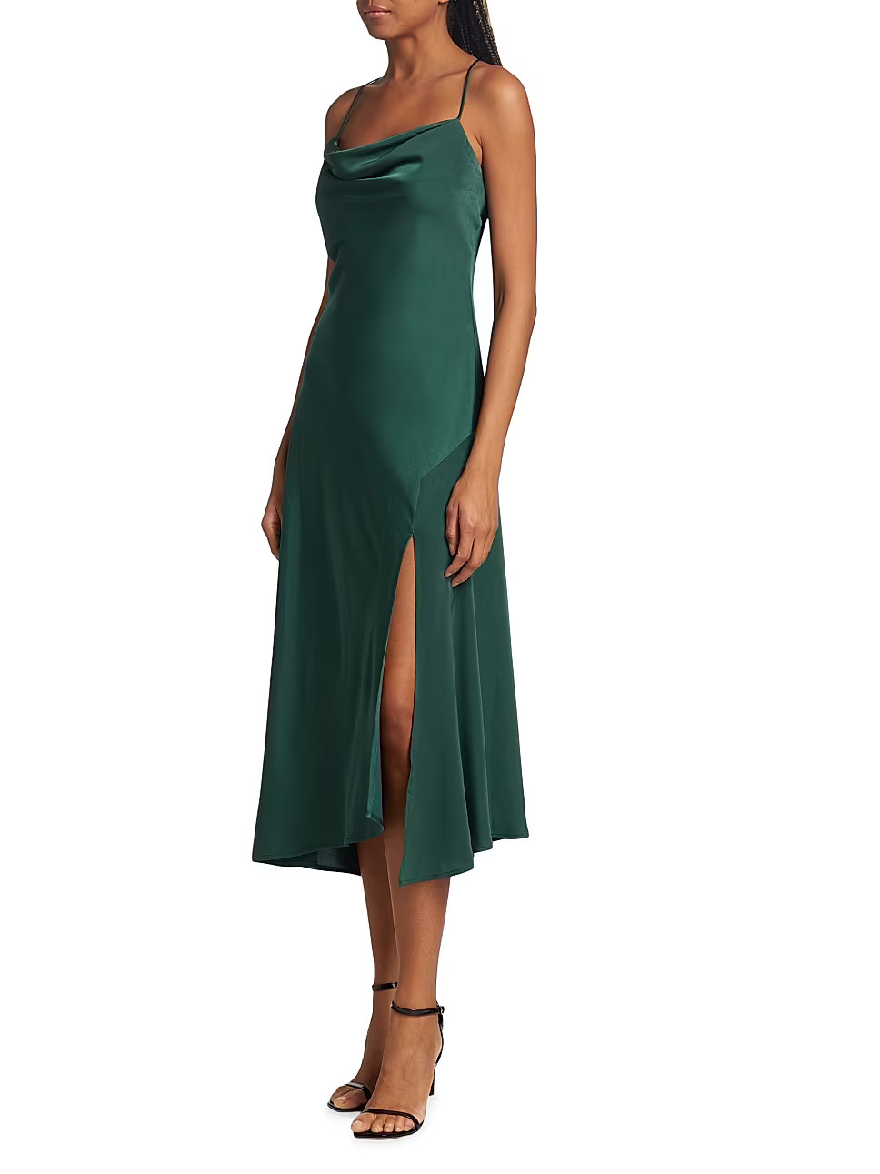 Gaia Cowl Satin Midi-Dress | Saks Fifth Avenue