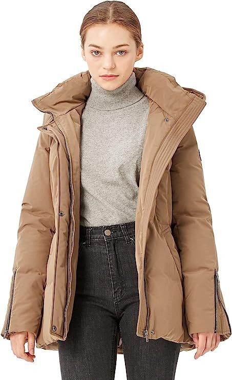 OFF THE DOOR Women's Hooded Windbreaker Jacket Parka Winter Coat with Faux Fur | Amazon (US)