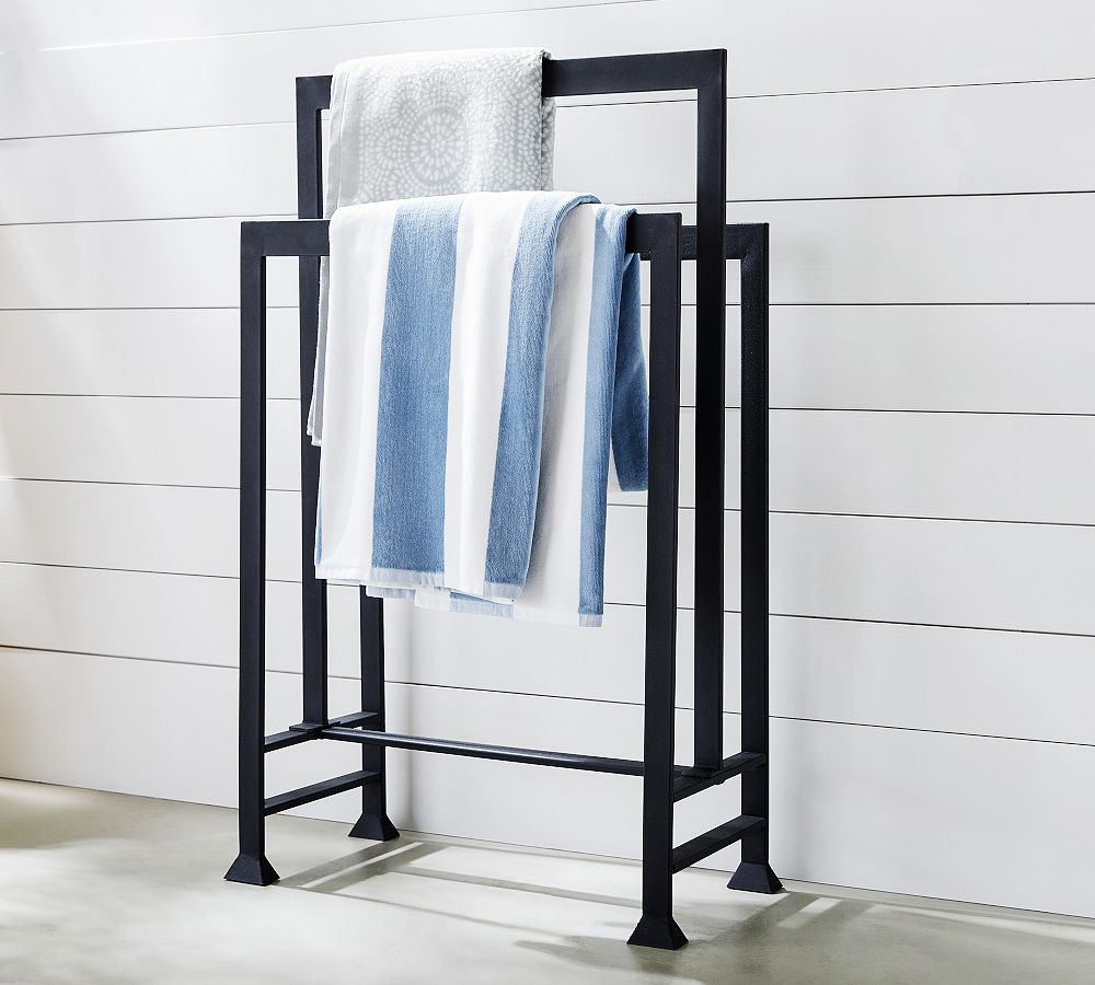 Malibu Metal Outdoor Pool Towel Valet | Pottery Barn (US)