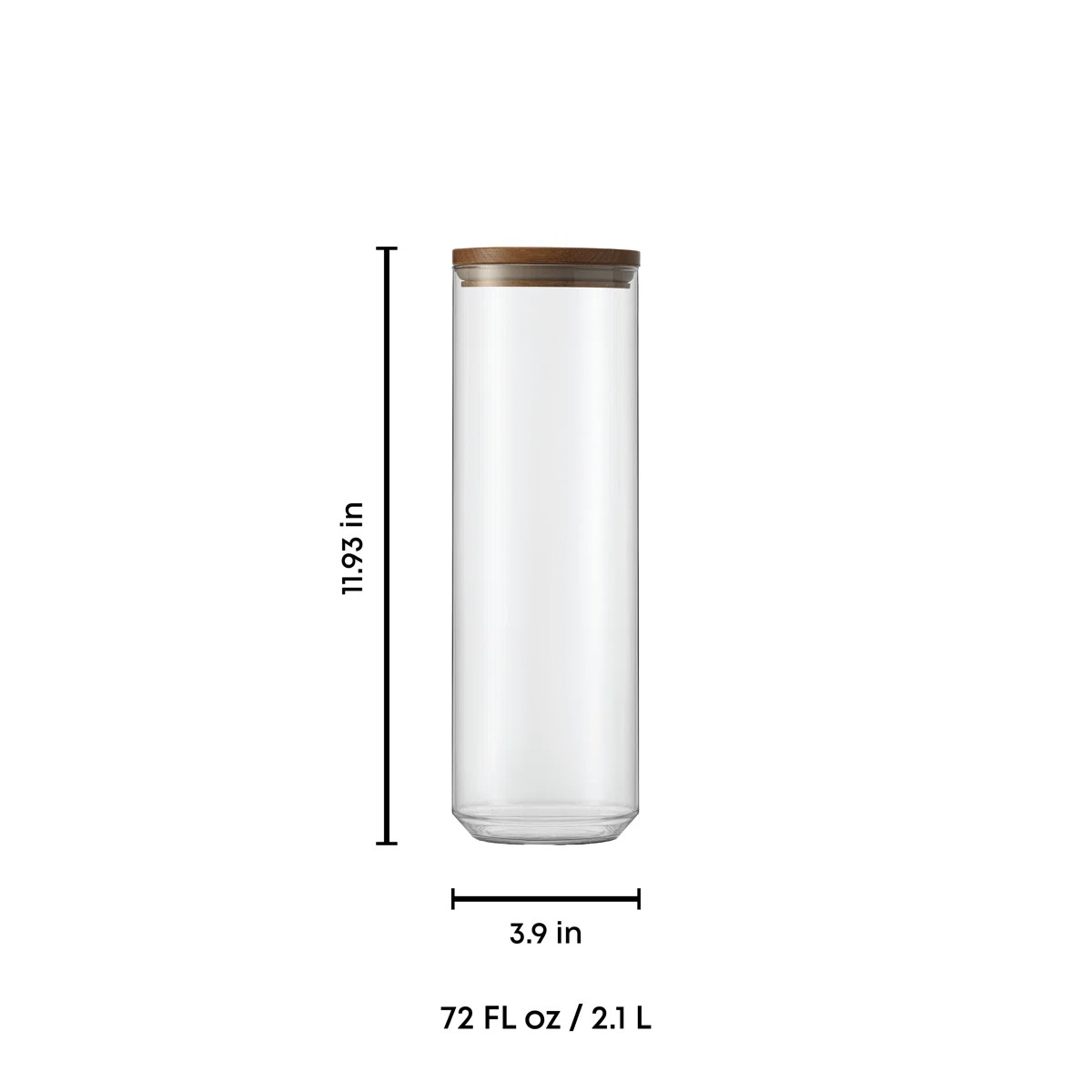 Holden Stackable Glass Storage Canister Set with Wood Lids (Set of 3) | Wayfair North America