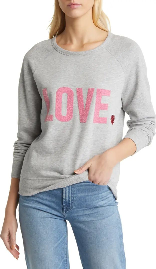 Caslon® Love Embellished Graphic Sweatshirt | Nordstrom | Nordstrom