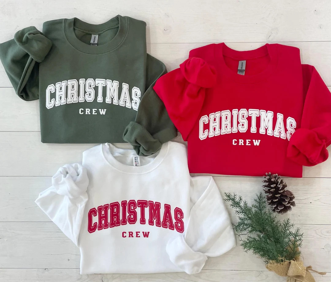 Embossed Christmas Family Sweatshirts, Mommy and Me Christmas Sweaters, Matching Christmas Sweate... | Etsy (US)
