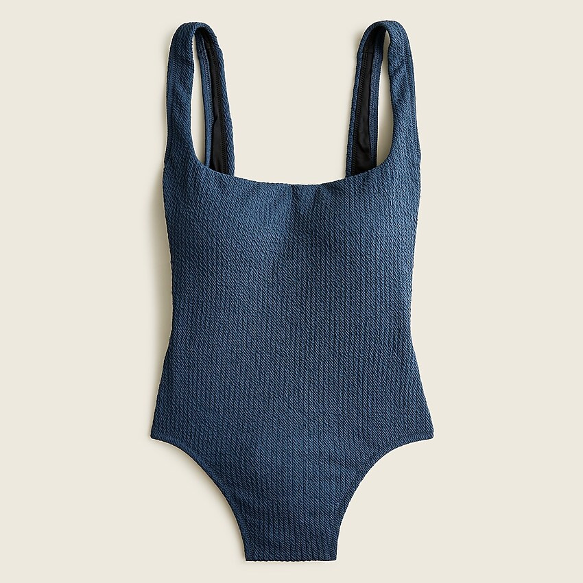 Textured squareneck one-piece | J. Crew US