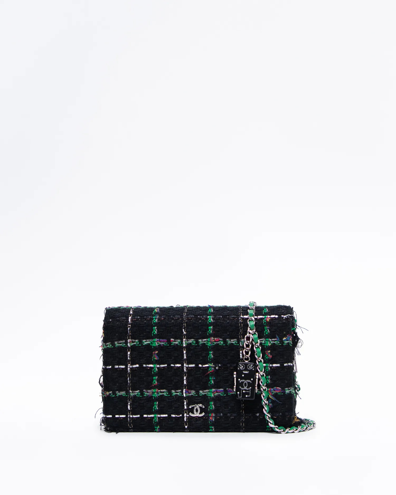 Tweed Robot Charms Wallet on a Chain | Vivrelle