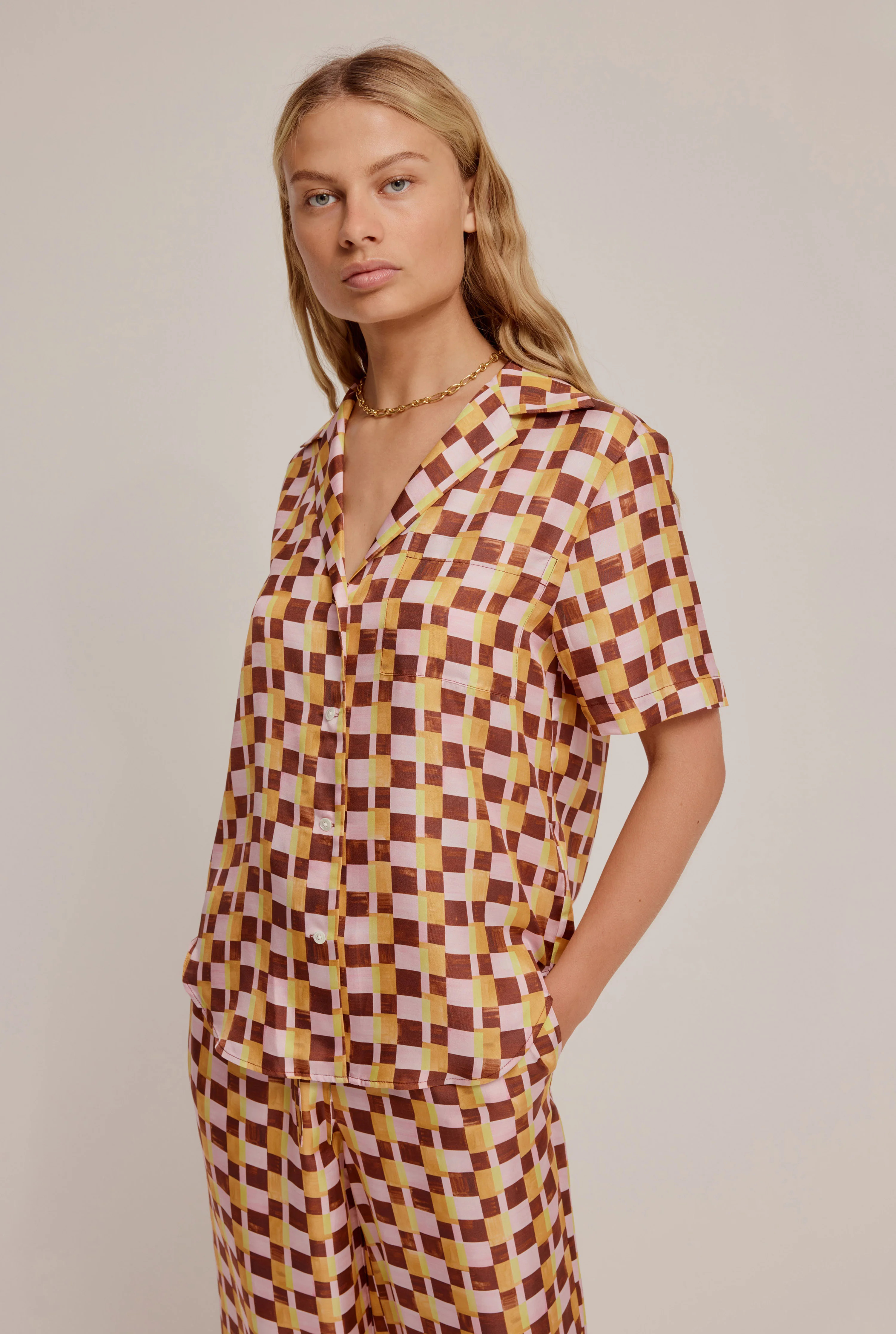 Short Sleeve Silk Camp Collar | Venroy AU