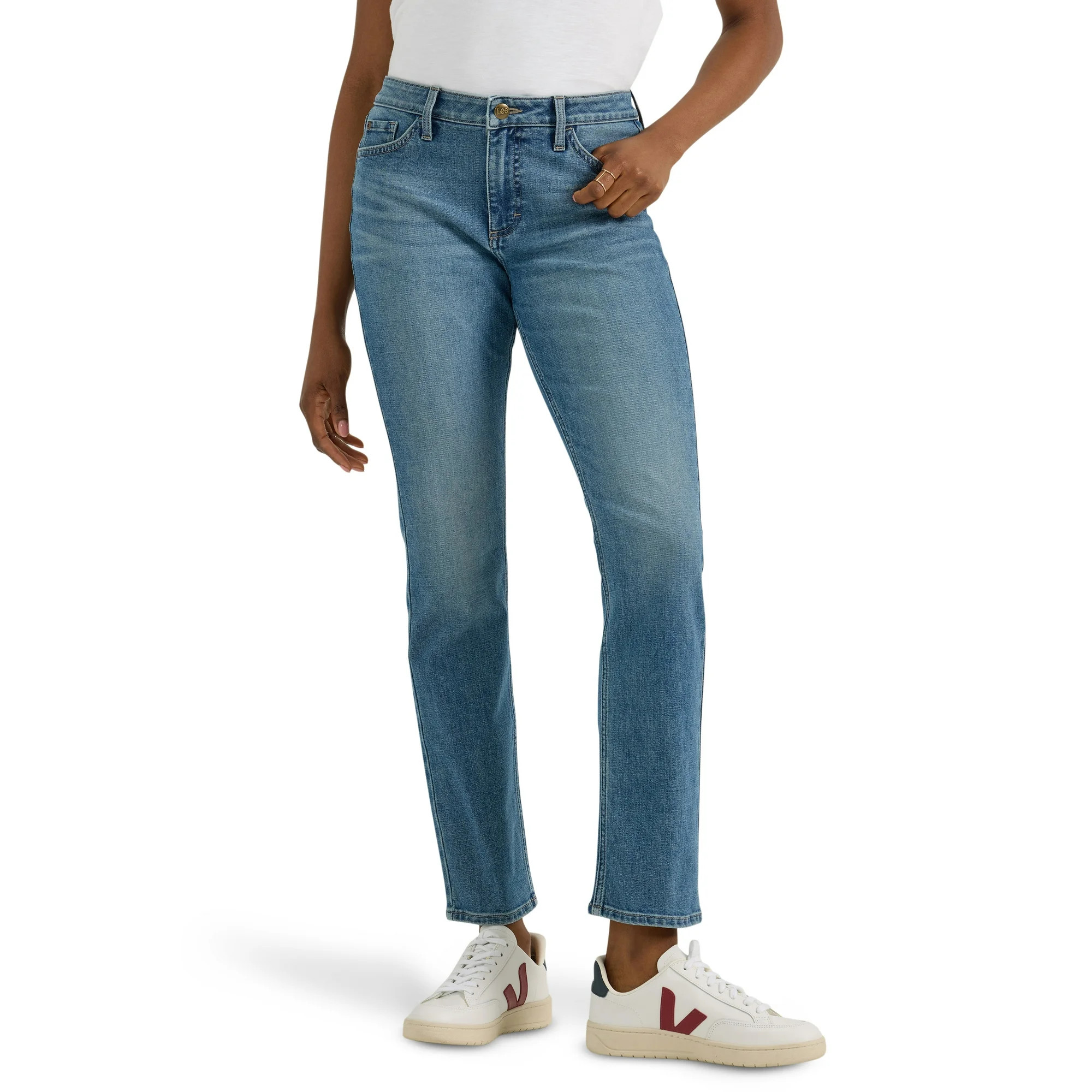 Lee Women's Midrise Straight Leg Jean - Walmart.com | Walmart (US)