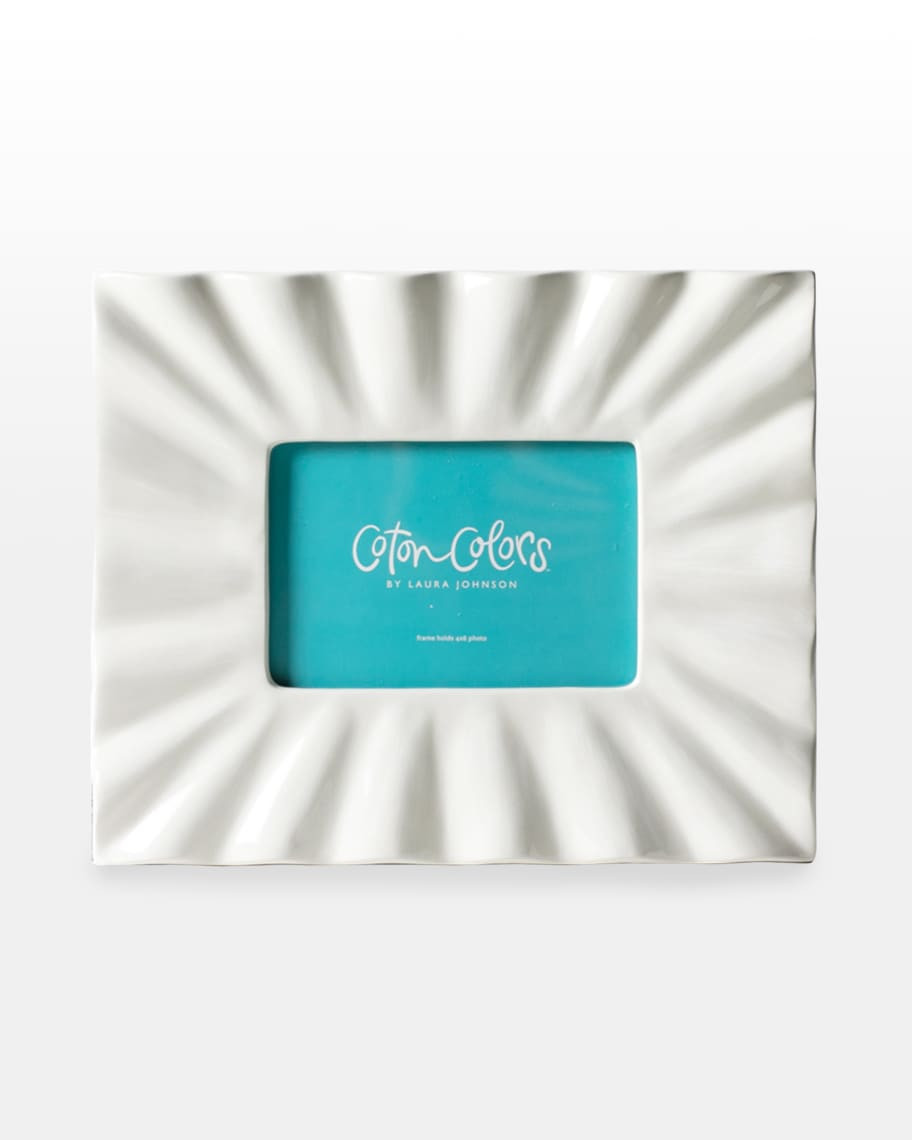 Coton Colors Signature White Ruffle Picture Frame - 4" x 6" | Neiman Marcus