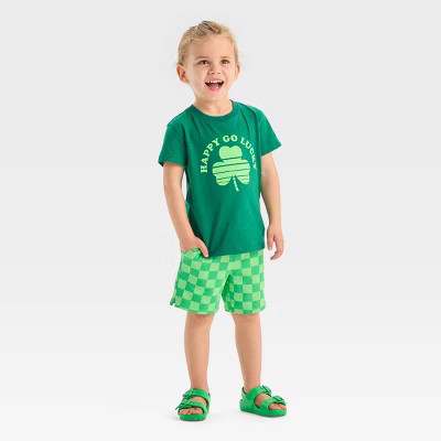 Toddler Boys' St. Patrick's Day T-Shirt and Jogger Shorts Set - Cat & Jack™ Green | Target