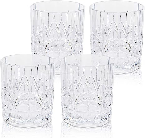 BELLAFORTE - Shatterproof Tritan Plastic Short Tumbler Clear, 13oz, set of 4 Myrtle Beach Drinkin... | Amazon (US)