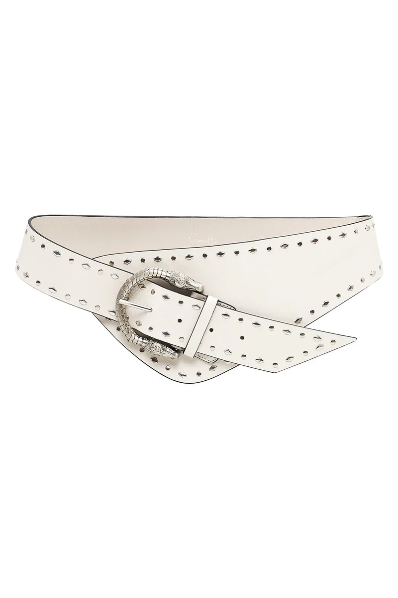 ASYMMETRIC BELT SOLID WHITE | CAMILLA (Australia & New Zealand)