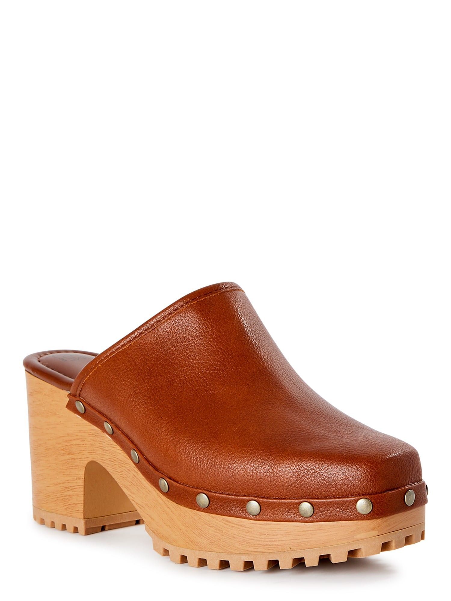 Time and Tru Women's Comet Wooden Heel Mules | Walmart (US)