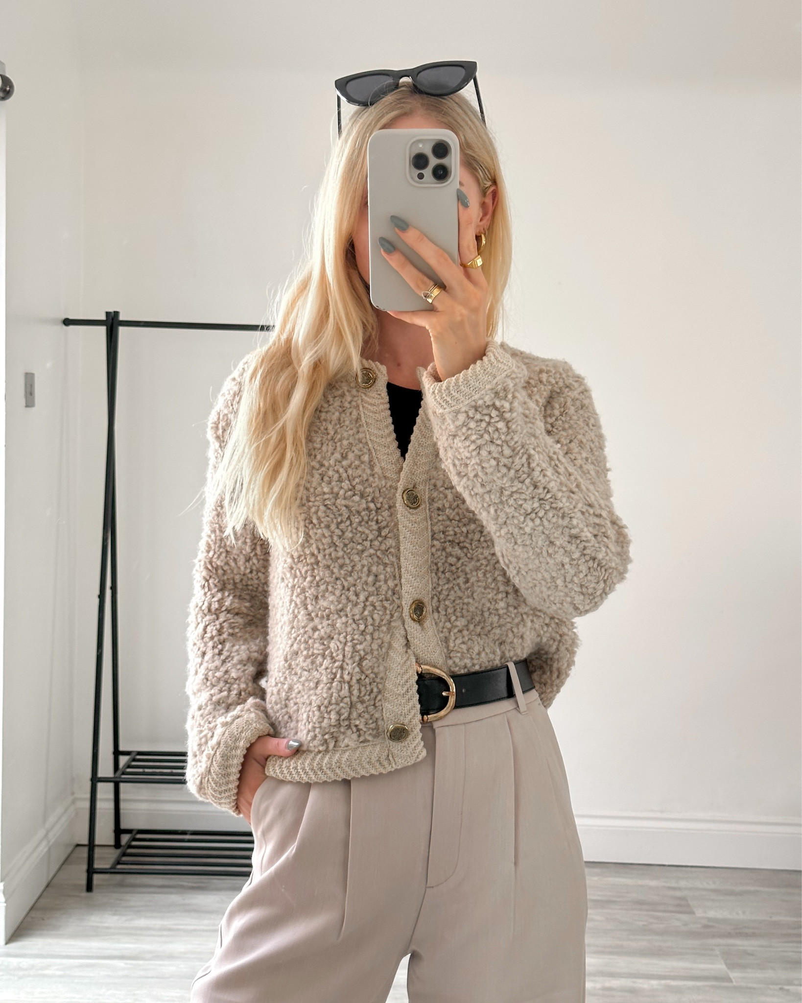 Bouclé knit cardigan with buttons curated on LTK