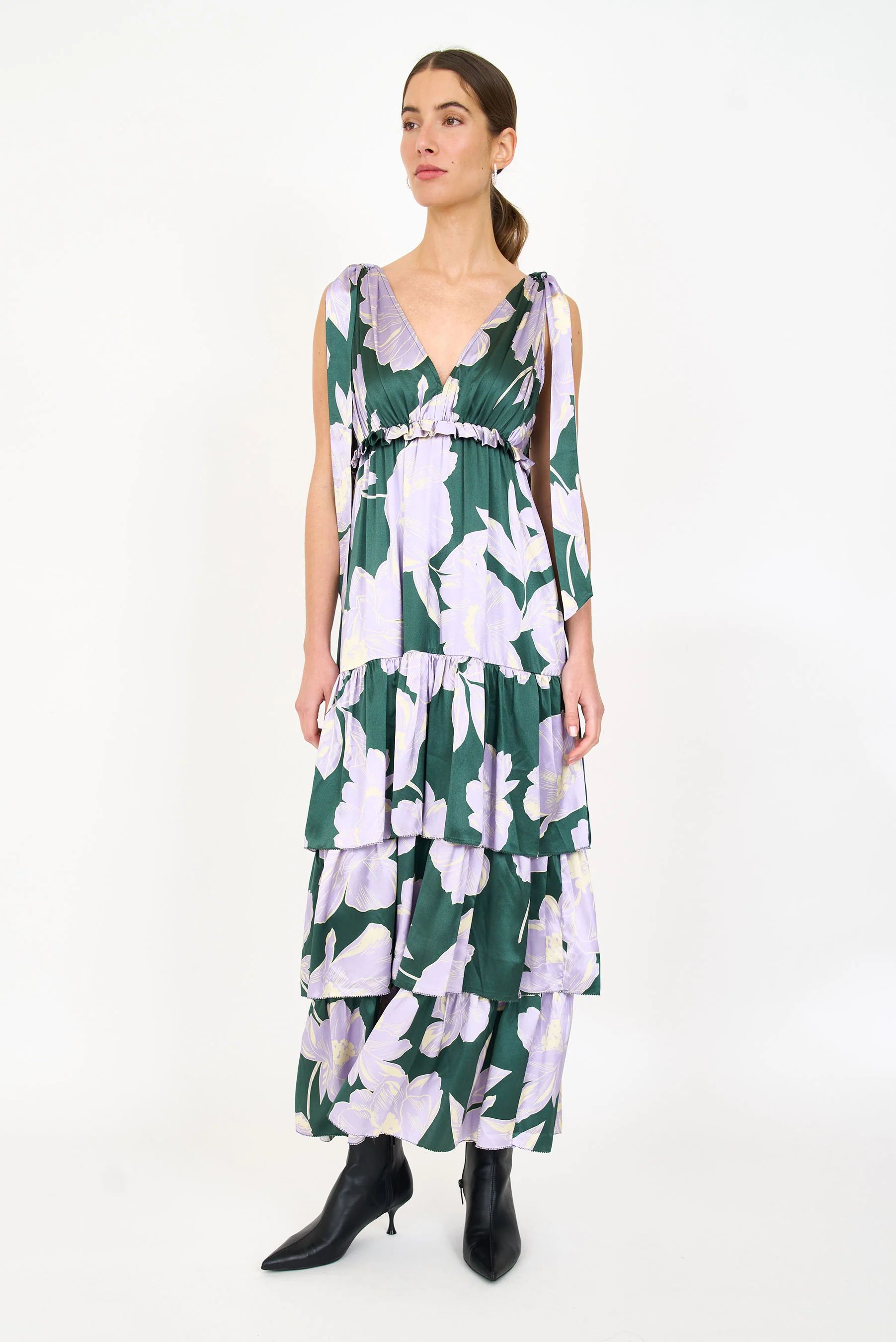 Alexa Dress - Green Blossom | Christy Lynn