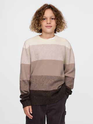 Kids CashSoft Striped Crewneck Sweater | Gap (US)