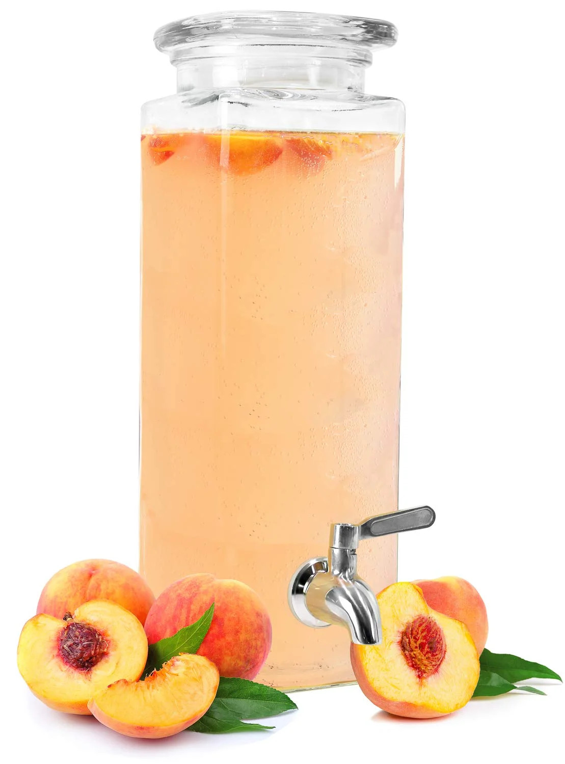 Estilo Tall Square Glass Mason Jar Drink Container Dispenser With Stainless Steel Spigot, 80 oz (... | Walmart (US)