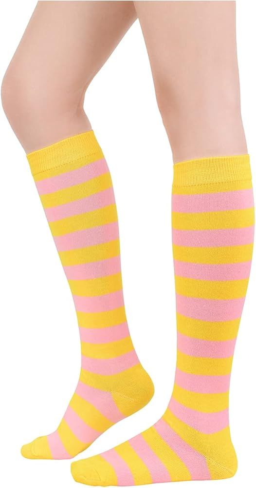 Century Star Women's Knee High Socks Athletic Thin Stripes Tube Socks High Stockings Outdoor Spor... | Amazon (US)