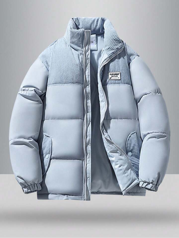 Men Letter Patched Detail Puffer Coat | SHEIN