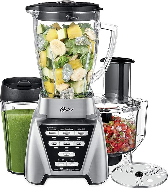 Oster Blender | Pro 1200 with Glass Jar, 24-Ounce Smoothie Cup and Food Processor Attachment, Bru... | Amazon (US)