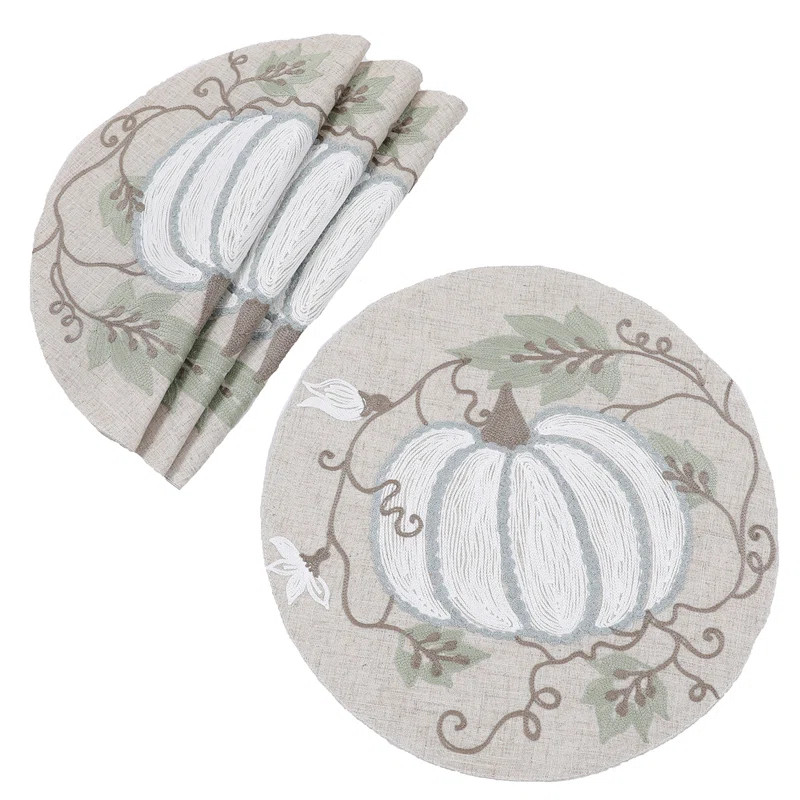 Trumble Embroidered Round Placemat | Wayfair North America
