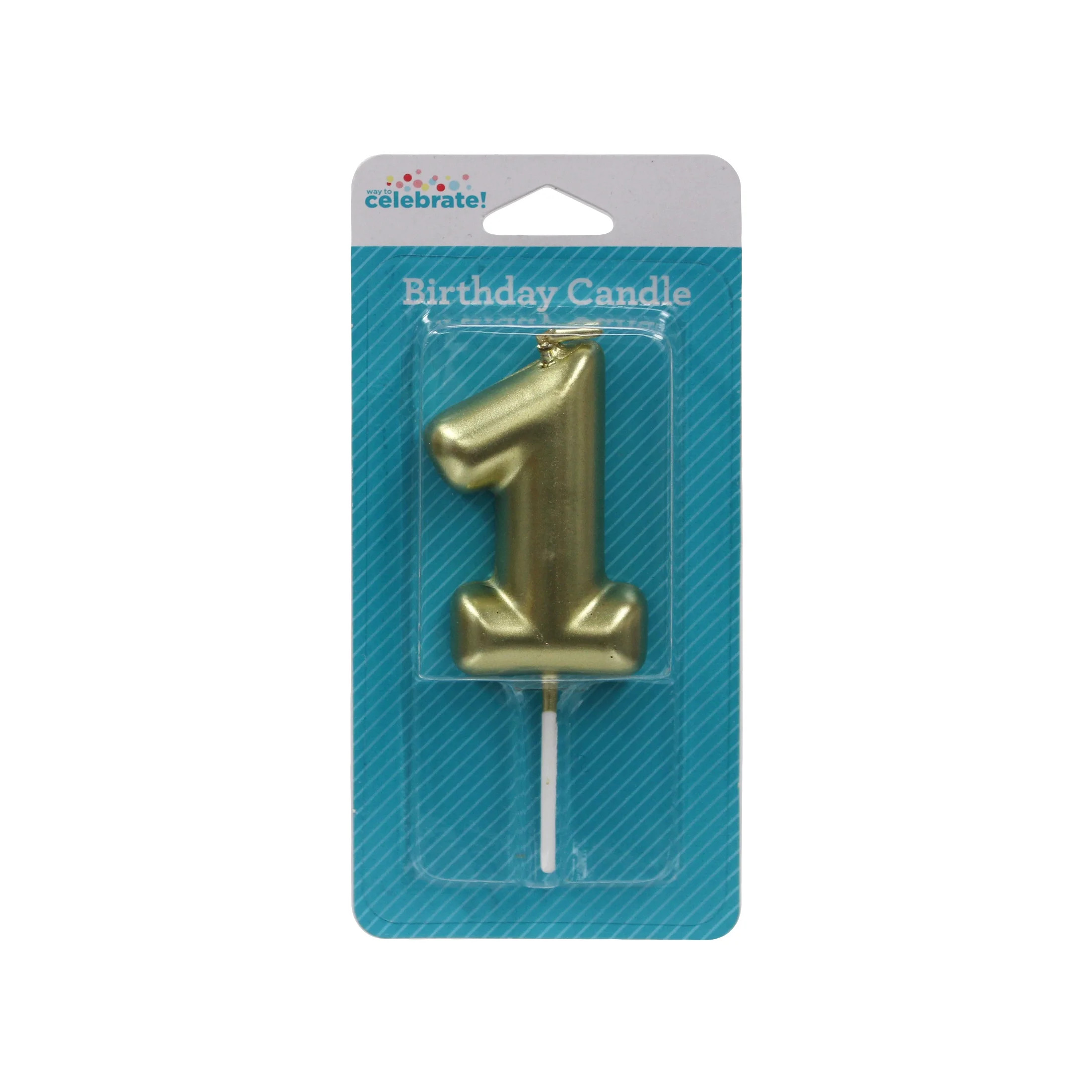 Way to Celebrate! Gold Birthday Candle, Number 1 | Walmart (US)