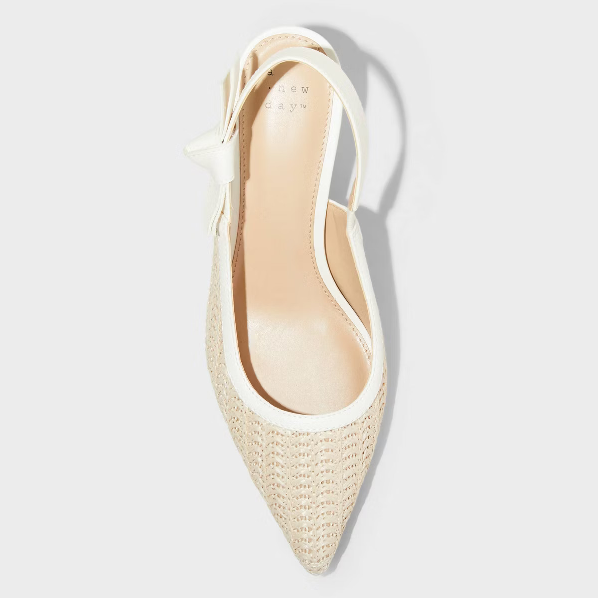 Women's Milan Raffia Slingback Heels - A New Day™ Beige 8: Closed Pointed Toe, Cushioned Insole... | Target